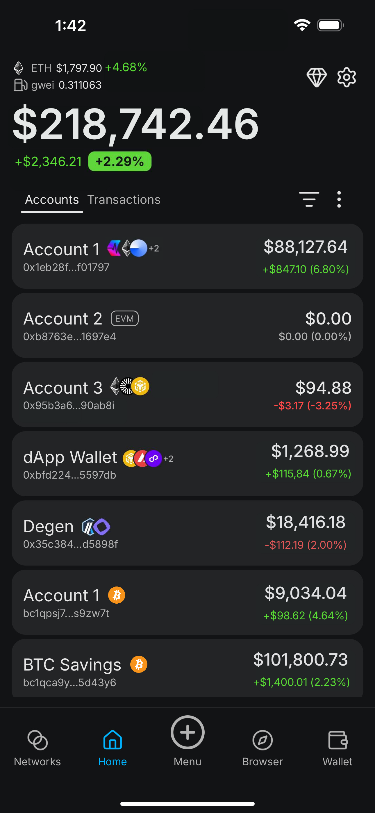 Portfolio screen