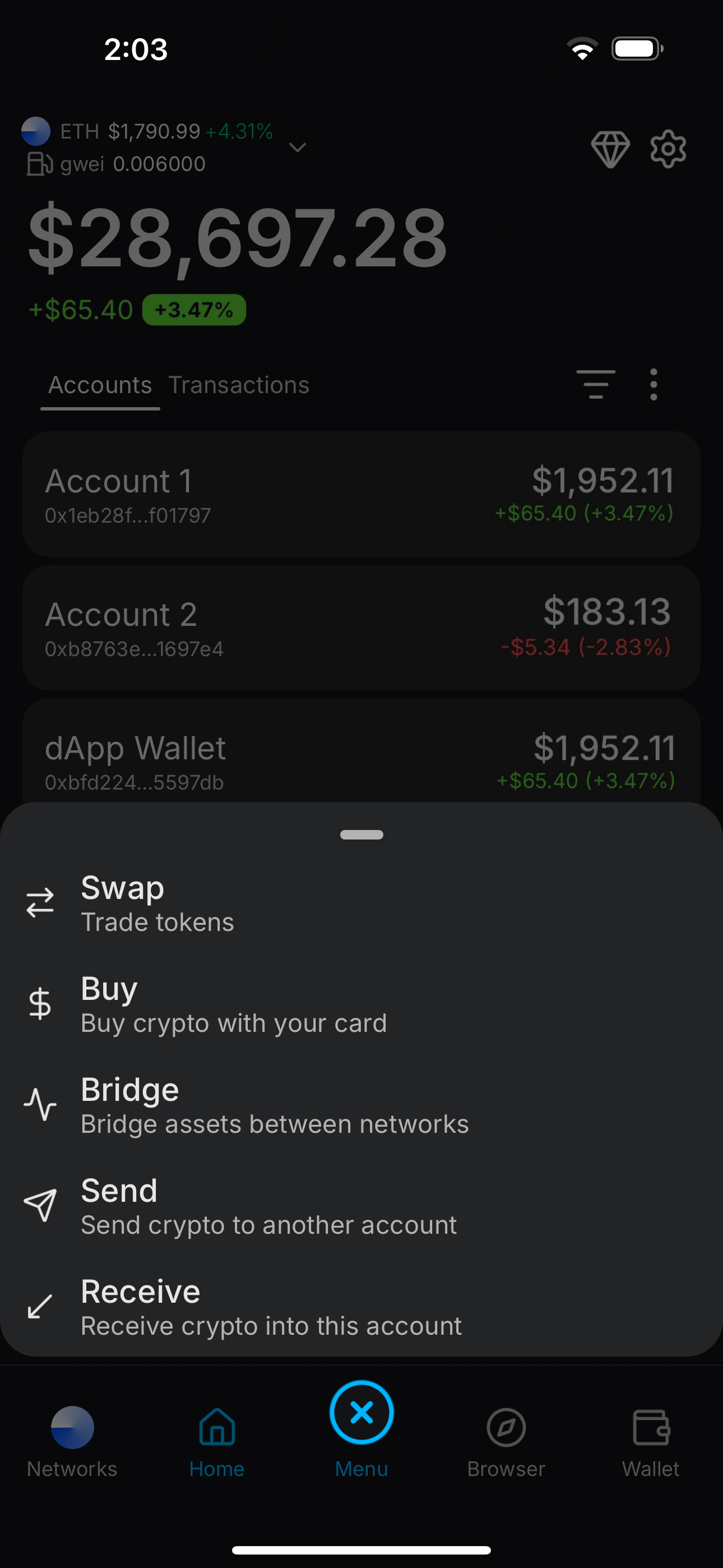 Simple and organized screen